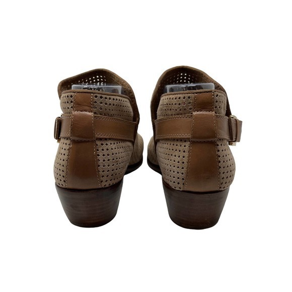 Sam Edelman Paula Tan Ankle Boot Booties Women’s Size 9 Perforated Suede - Picture 8 of 9